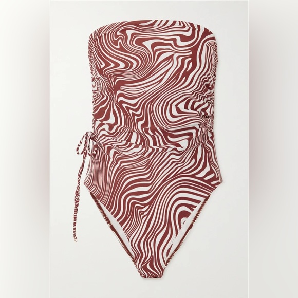 Faithfull the Brand Marae Strapless Printed Stretch-ECONYL® Swimsuit - Picture 3 of 6